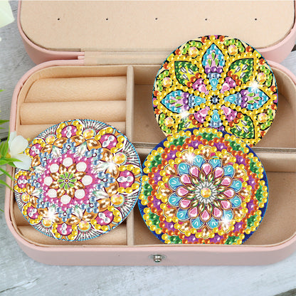 3pcs Crystal Diamond Mirror Portable DIY Art Craft Set Datura for Adult and Kids