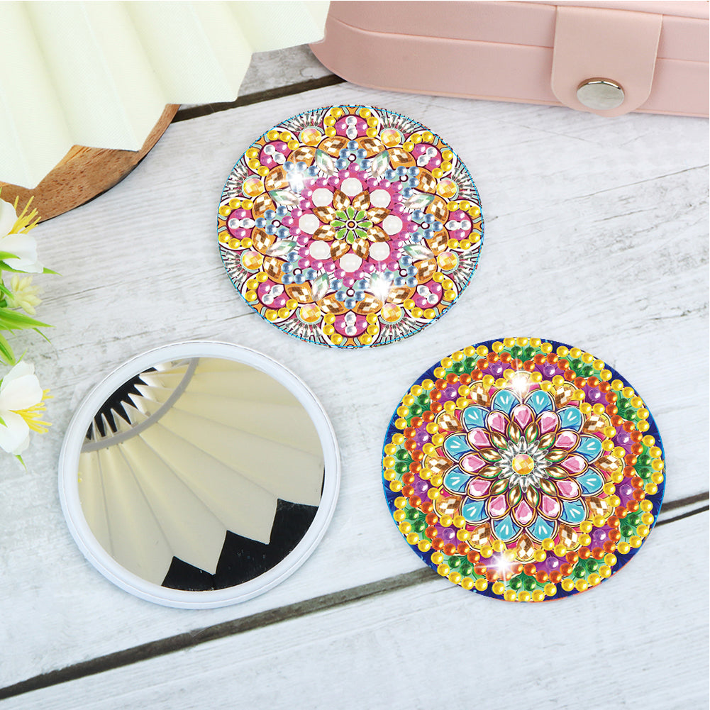3pcs Crystal Diamond Mirror Portable DIY Art Craft Set Datura for Adult and Kids