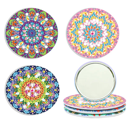 3pcs Crystal Diamond Mirror Portable DIY Art Craft Set Datura for Adult and Kids