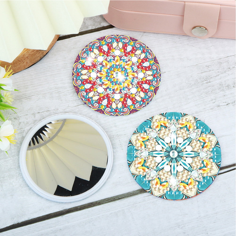 3pcs Crystal Diamond Mirror Portable DIY Art Craft Set Datura for Adult and Kids
