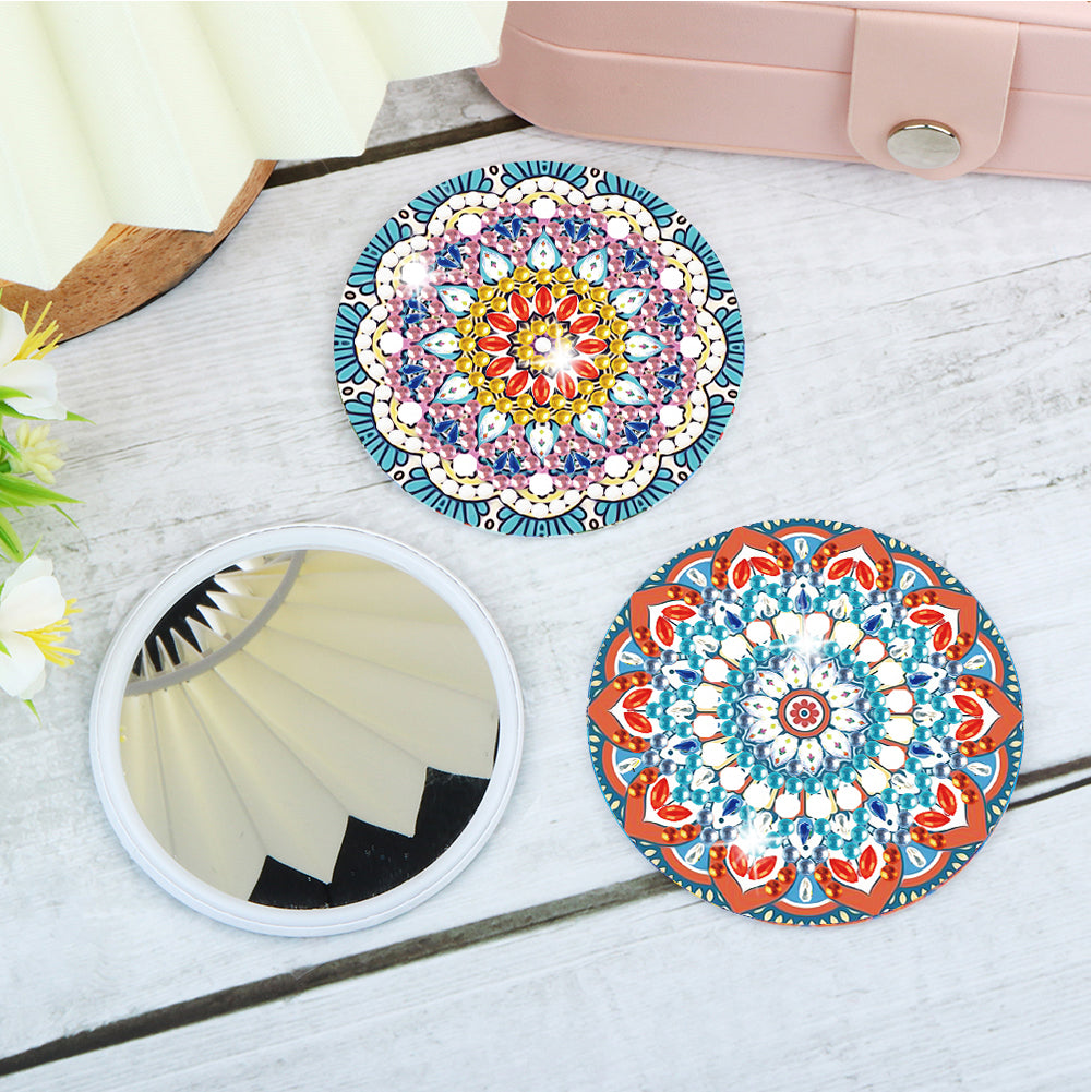3pcs Crystal Diamond Mirror Portable DIY Art Craft Set Datura for Adult and Kids