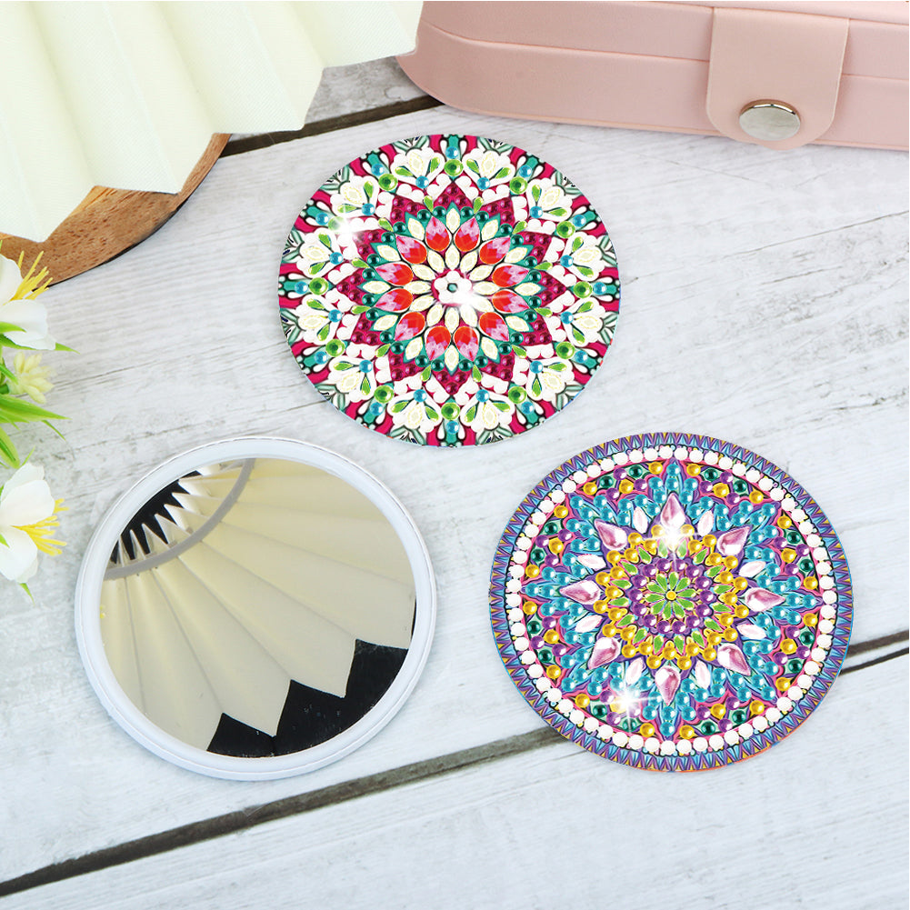 3pcs Crystal Diamond Mirror Portable DIY Art Craft Set Datura for Adult and Kids