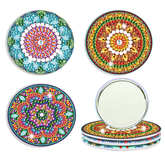 3pcs Crystal Diamond Mirror Portable DIY Art Craft Set Datura for Adult and Kids