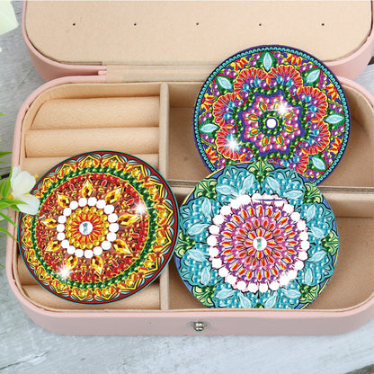 3pcs Crystal Diamond Mirror Portable DIY Art Craft Set Datura for Adult and Kids