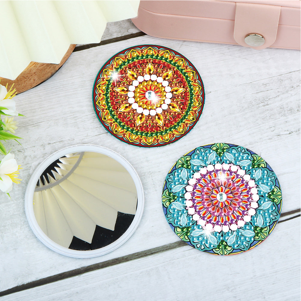 3pcs Crystal Diamond Mirror Portable DIY Art Craft Set Datura for Adult and Kids