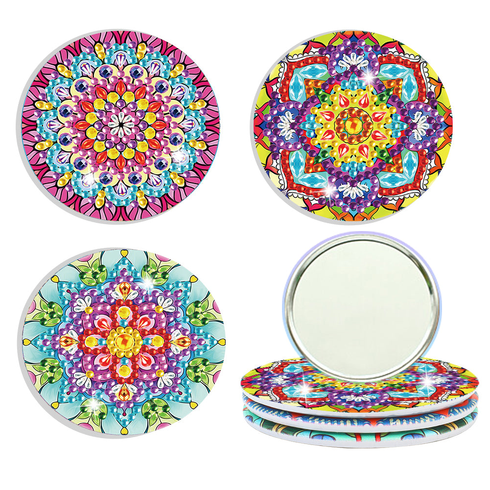 3pcs Crystal Diamond Mirror Portable DIY Art Craft Set Datura for Adult and Kids