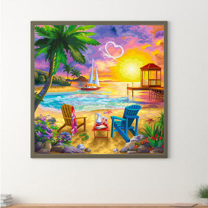 Summer Beach Picnic - Full Round Drill Diamond Painting 30*30CM