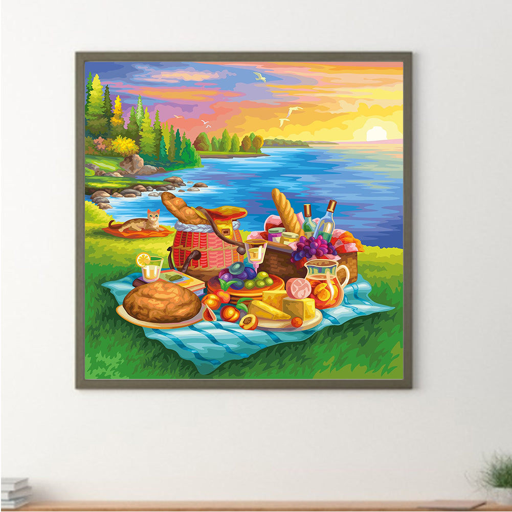 Summer Beach Picnic - Full Round Drill Diamond Painting 30*30CM