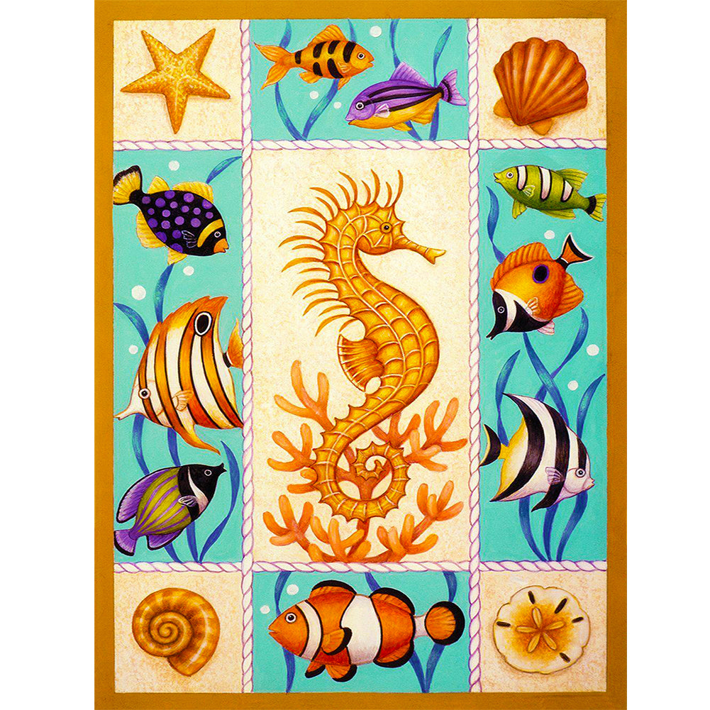 Seahorse - Full Round Drill Diamond Painting 30*40CM