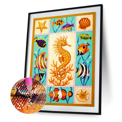 Seahorse - Full Round Drill Diamond Painting 30*40CM