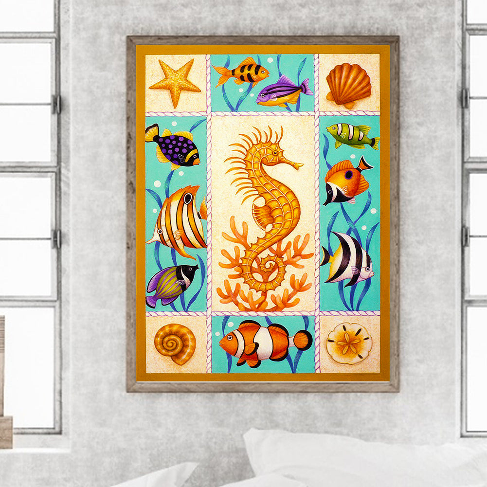 Seahorse - Full Round Drill Diamond Painting 30*40CM