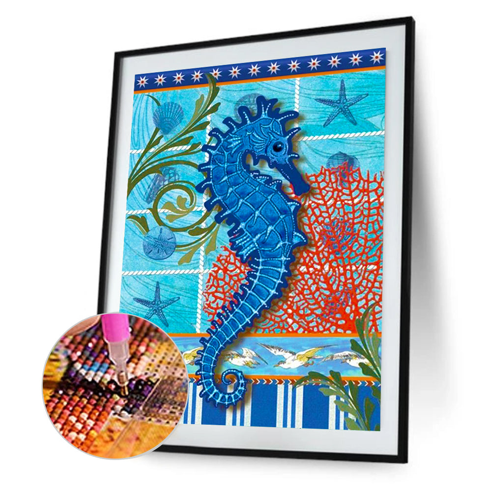 Seahorse - Full Round Drill Diamond Painting 30*40CM