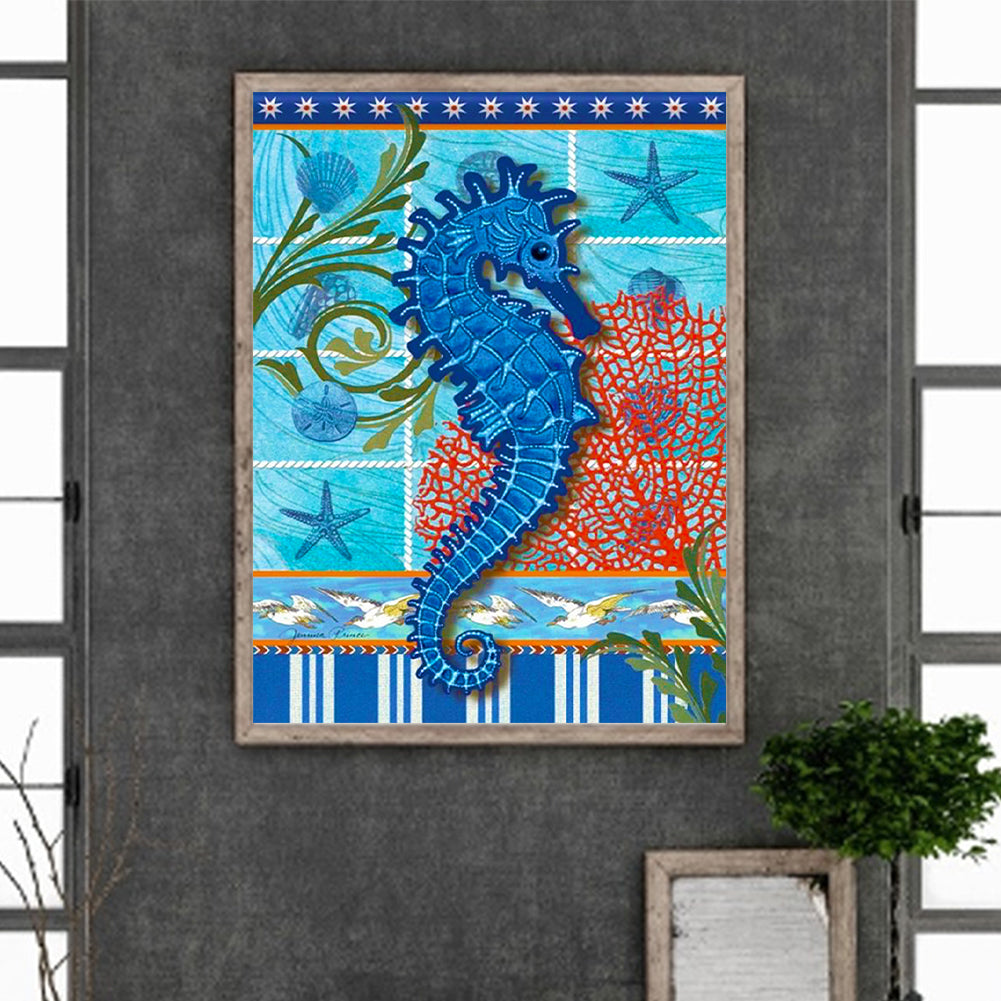 Seahorse - Full Round Drill Diamond Painting 30*40CM