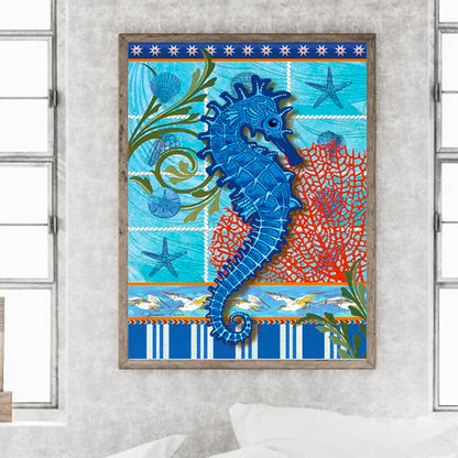 Seahorse - Full Round Drill Diamond Painting 30*40CM