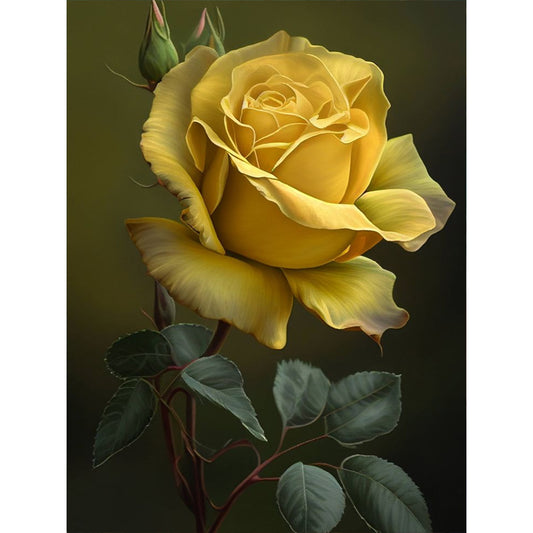 Yellow Rose - Full Round Drill Diamond Painting 30*40CM