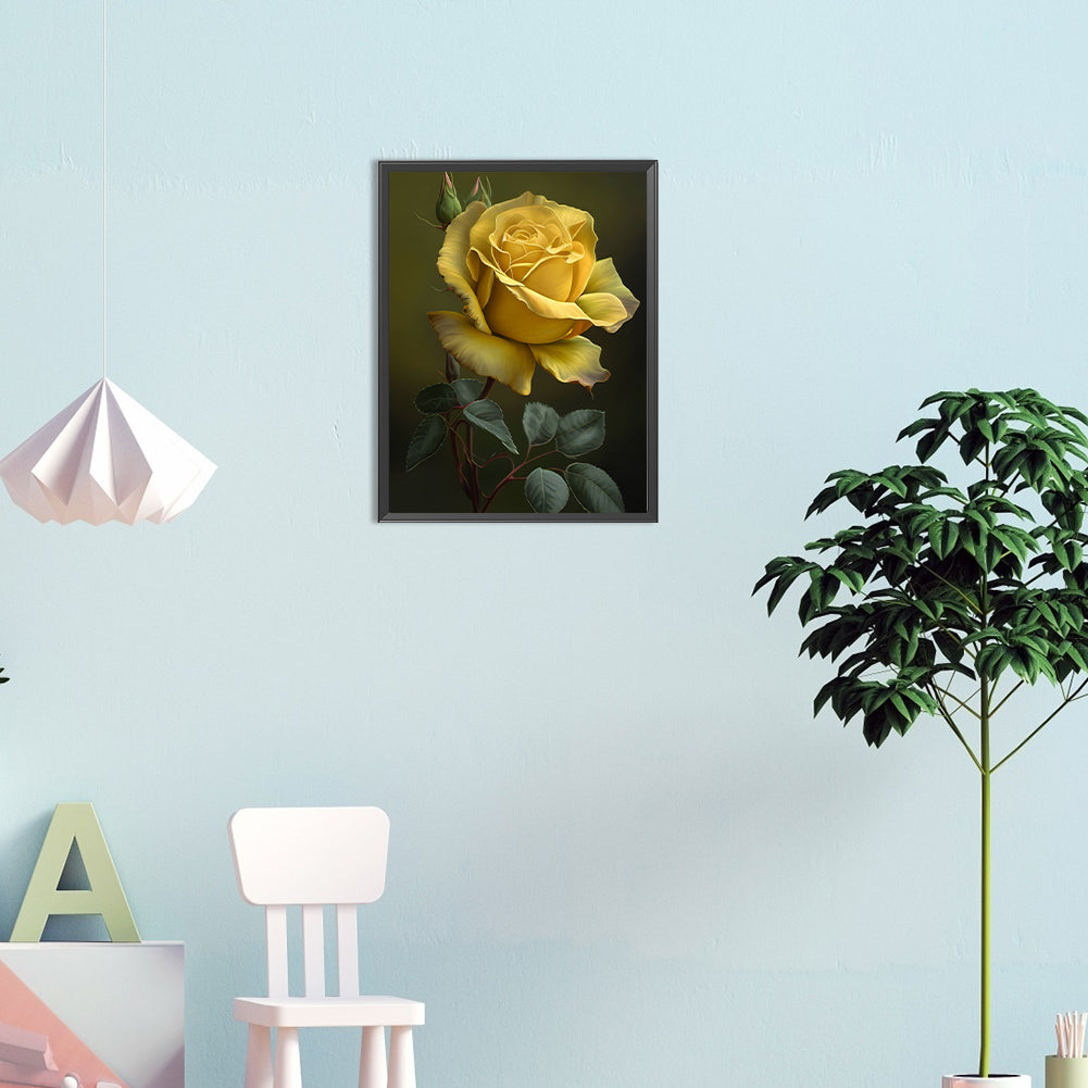 Yellow Rose - Full Round Drill Diamond Painting 30*40CM