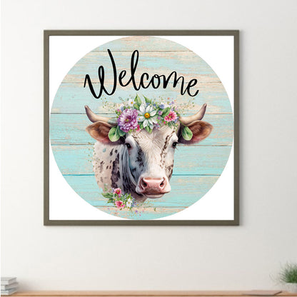 Round Cow - Full Round Drill Diamond Painting 30*30CM