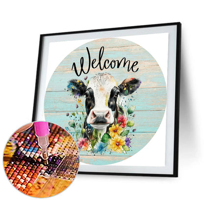 Round Cow - Full Round Drill Diamond Painting 30*30CM