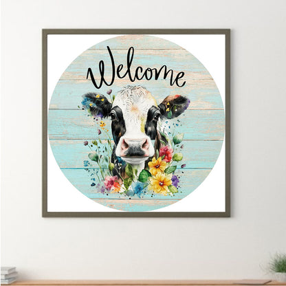 Round Cow - Full Round Drill Diamond Painting 30*30CM