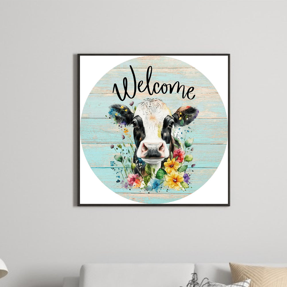 Round Cow - Full Round Drill Diamond Painting 30*30CM