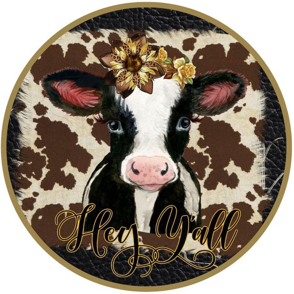 Round Cow - Full Round Drill Diamond Painting 30*30CM