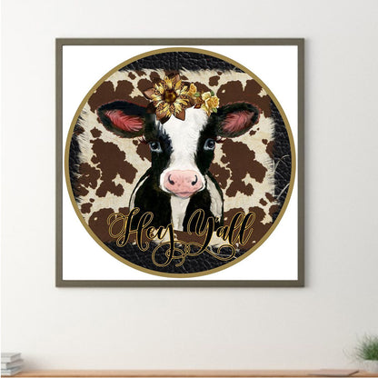 Round Cow - Full Round Drill Diamond Painting 30*30CM