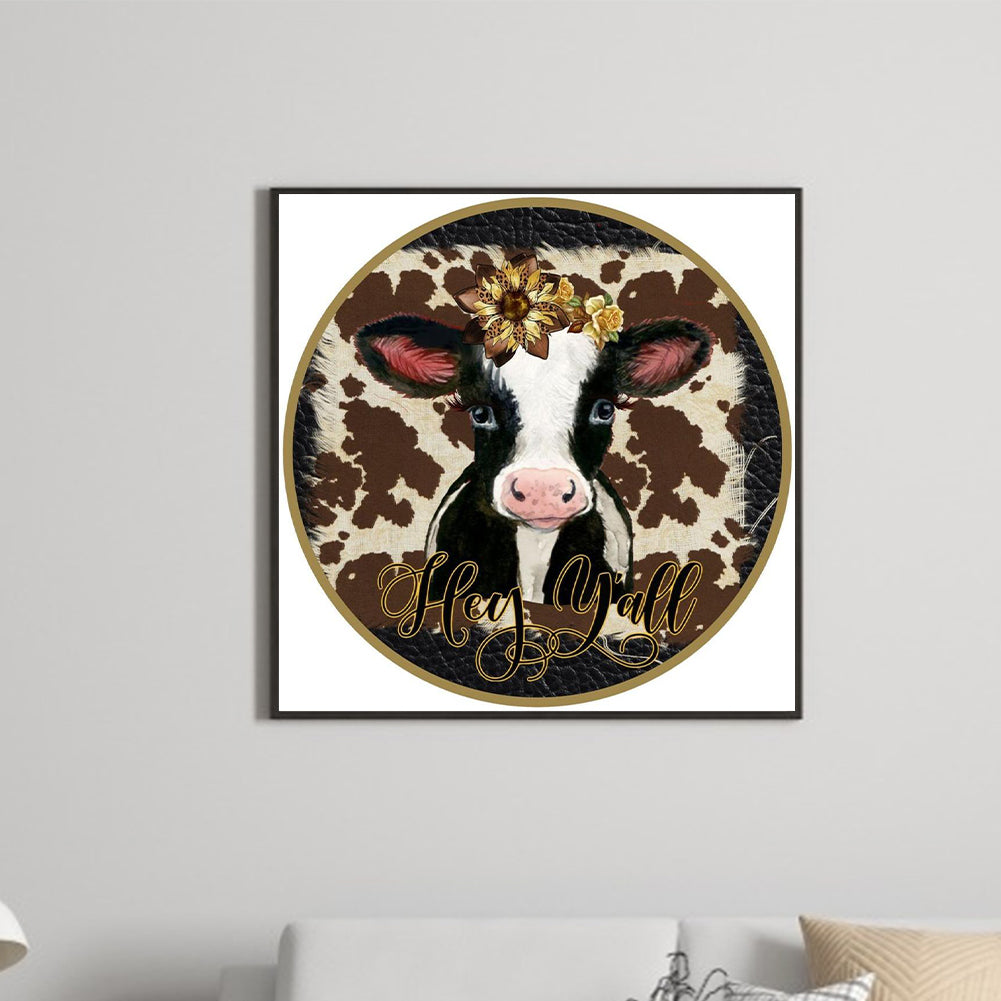 Round Cow - Full Round Drill Diamond Painting 30*30CM