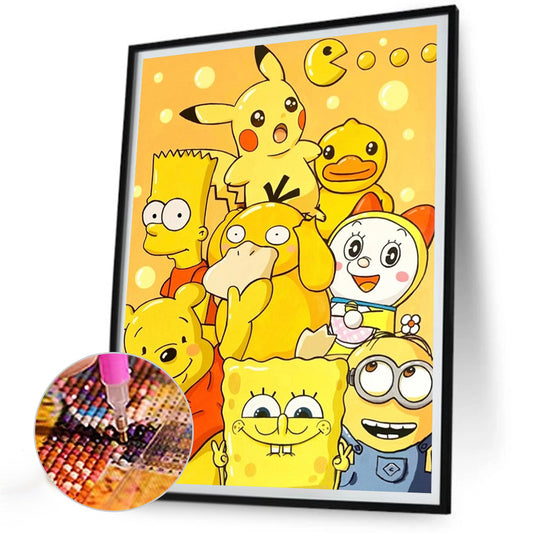 Yellow Cartoon Character - Full Round Drill Diamond Painting 25*35CM