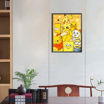 Yellow Cartoon Character - Full Round Drill Diamond Painting 25*35CM