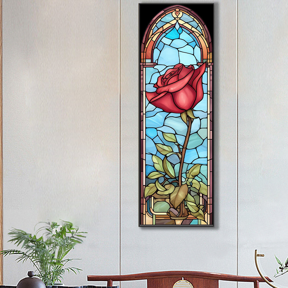 Rose Glass Painting - Full Round Drill Diamond Painting 30*90CM