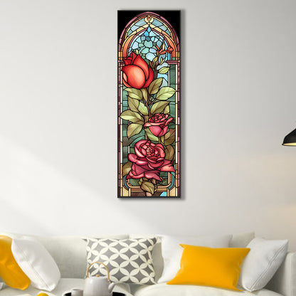 Rose Glass Painting - Full Round Drill Diamond Painting 30*90CM