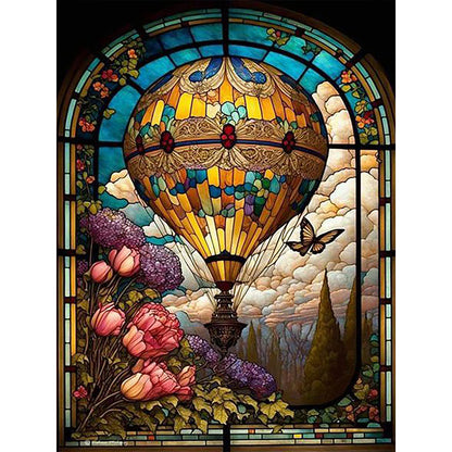 Hot Air Balloon Glass Painting - Full Round Drill Diamond Painting 40*50CM