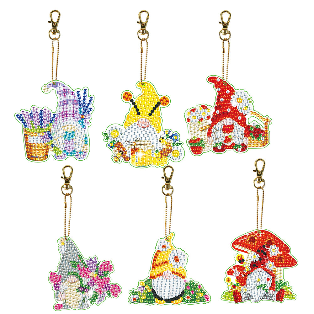 5D Diamond Art Key Rings Double Sided DIY Special-shaped Drill Bag Pandant Gifts