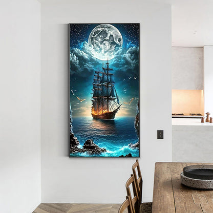 Sailing Boat - Full Round Drill Diamond Painting 40*70CM