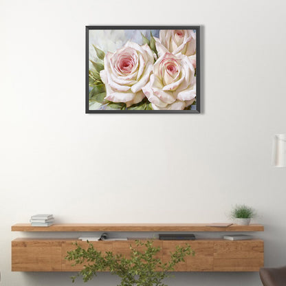 White Rose - Full Round Drill Diamond Painting 35*25CM