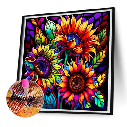 Colorful Sunflower - Full Round Drill Diamond Painting 30*30CM