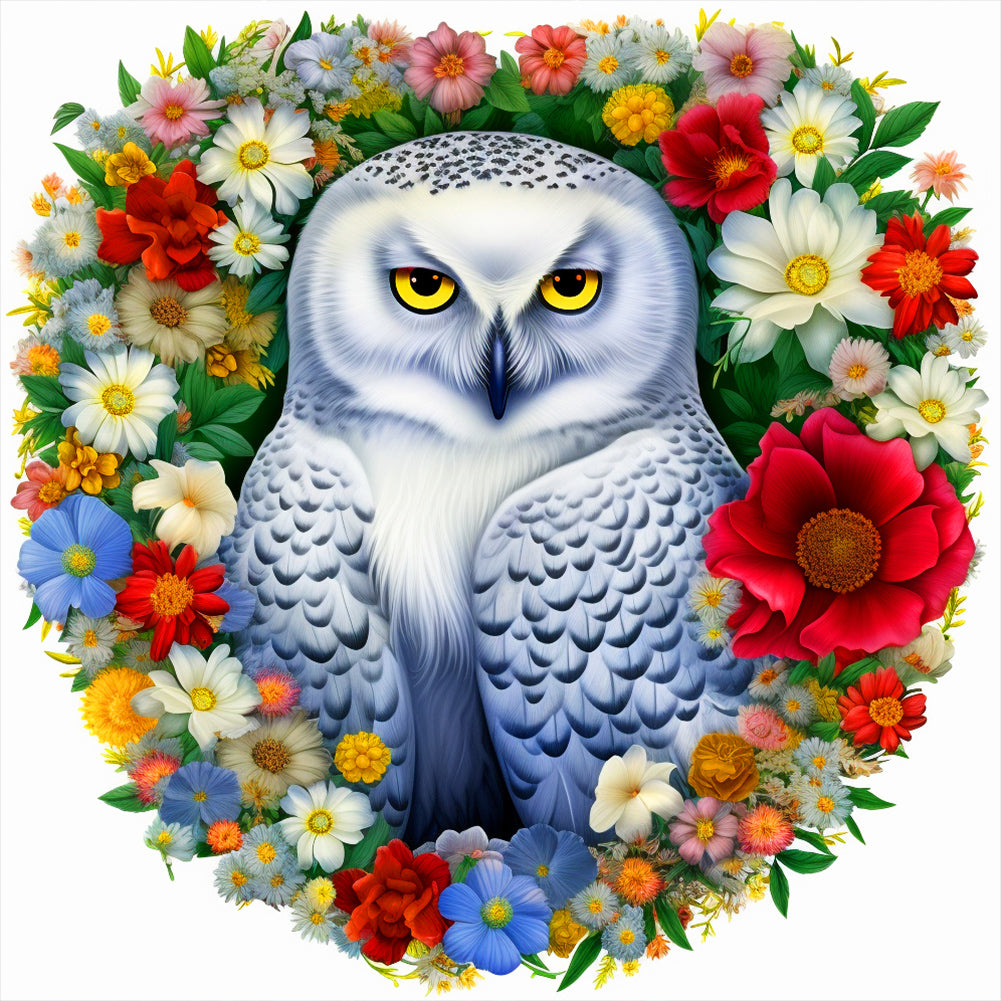 White Owl - Full Round Drill Diamond Painting 30*30CM