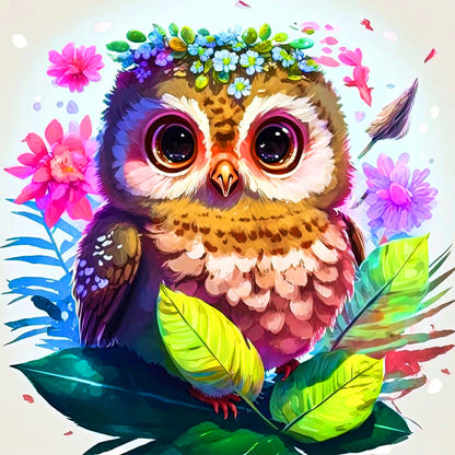 Owl - Full Round Drill Diamond Painting 30*30CM