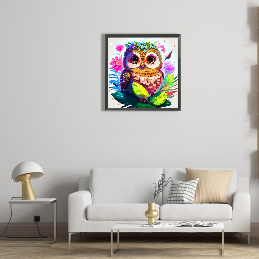 Owl - Full Round Drill Diamond Painting 30*30CM