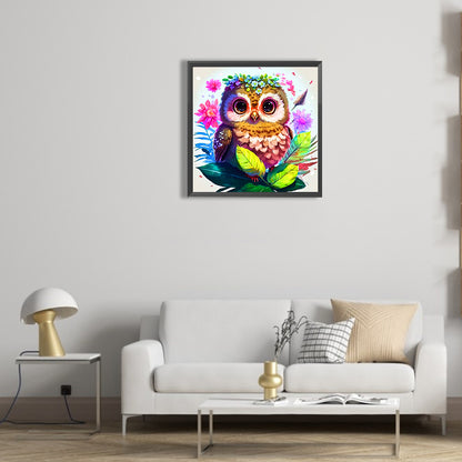 Owl - Full Round Drill Diamond Painting 30*30CM