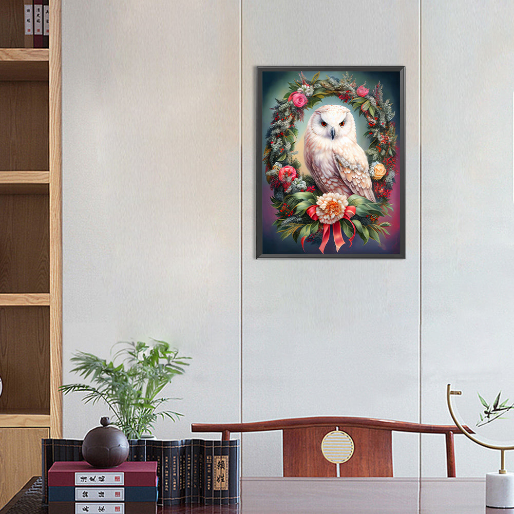 White Owl - Full Round Drill Diamond Painting 30*40CM