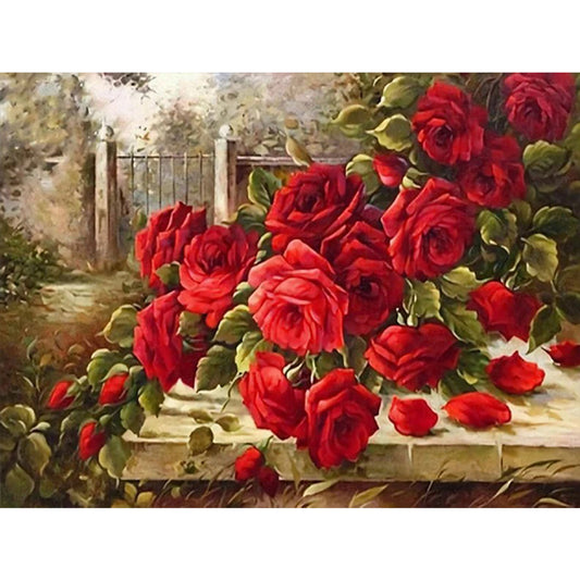 Red Rose - Full Round Drill Diamond Painting 40*30CM