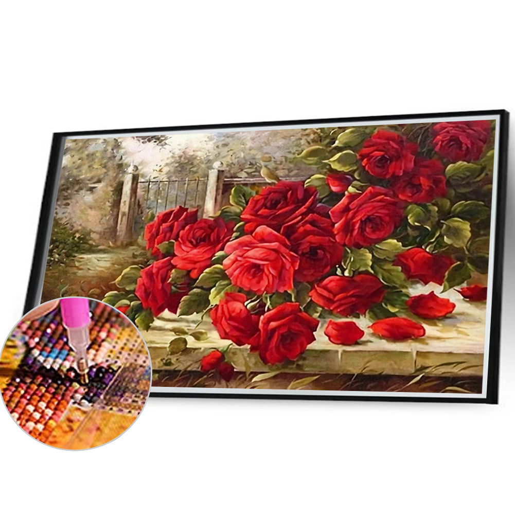 Red Rose - Full Round Drill Diamond Painting 40*30CM