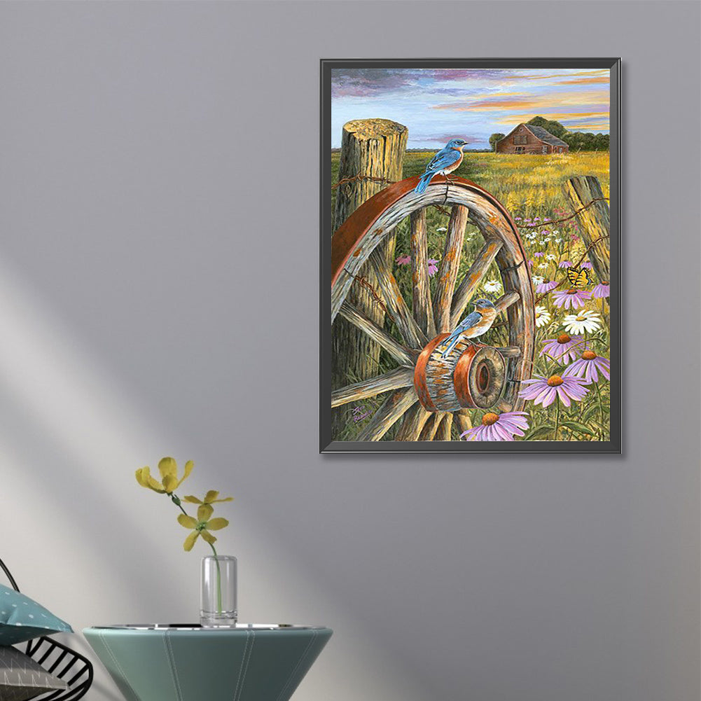 Wooden Wheel - Full Round Drill Diamond Painting 40*60CM