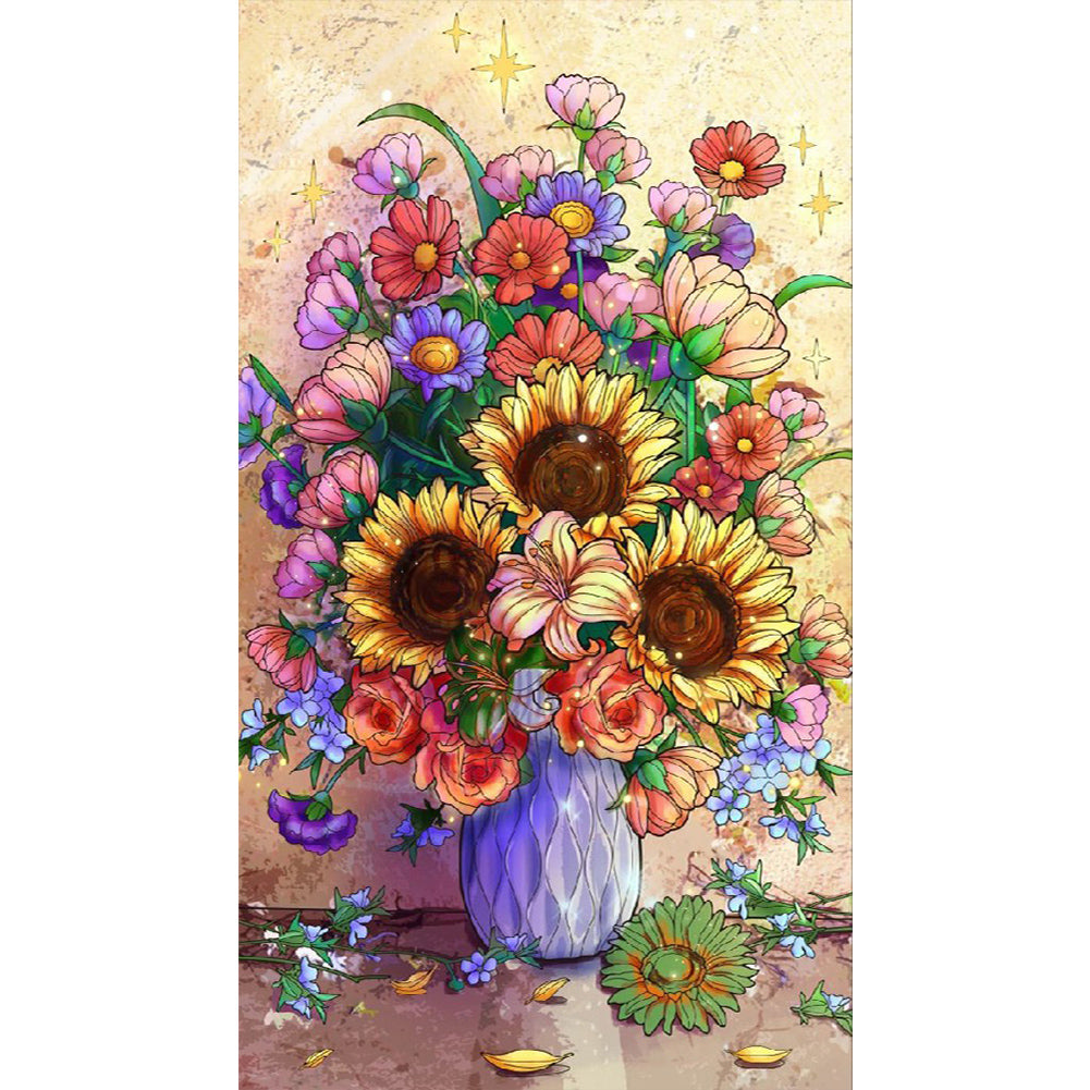 Vase Bouquet - Full Round Drill Diamond Painting 45*80CM