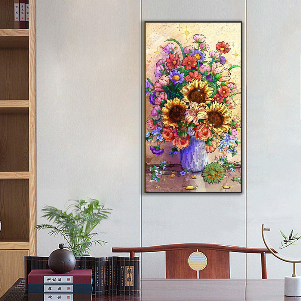 Vase Bouquet - Full Round Drill Diamond Painting 45*80CM