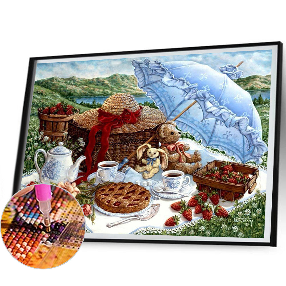 Picnic - Full Round Drill Diamond Painting 60*50CM