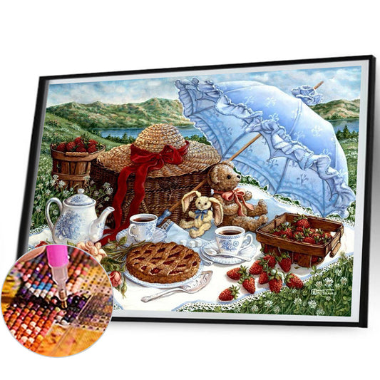 Picnic - Full Round Drill Diamond Painting 60*50CM
