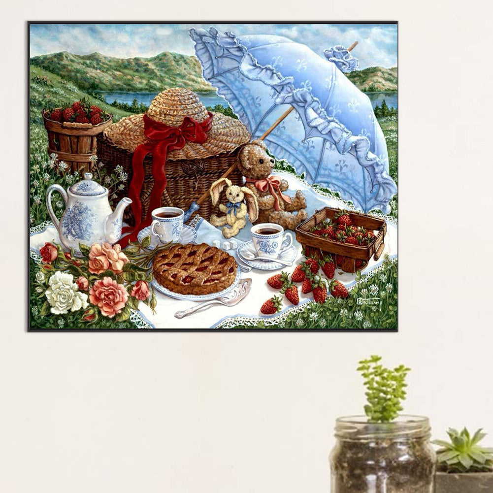 Picnic - Full Round Drill Diamond Painting 60*50CM