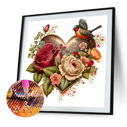 Love Flower Frame - Full Round Drill Diamond Painting 40*40CM